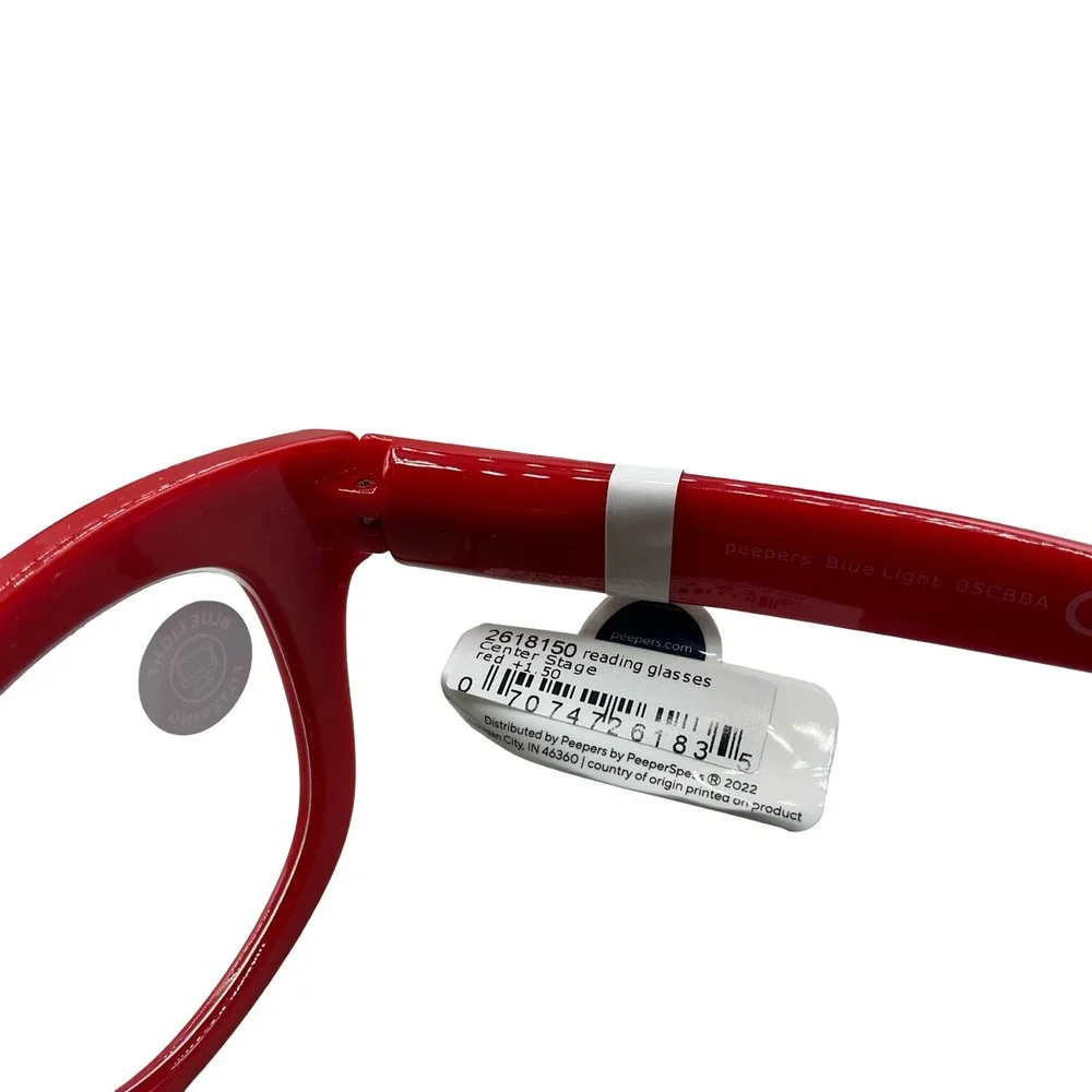 Peepers Center Stage Red Reading Glasses +1.50 Blue Light Filtering 2618